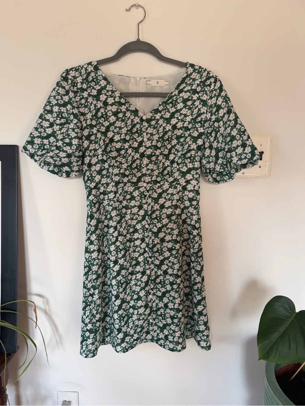 Green floral dress
